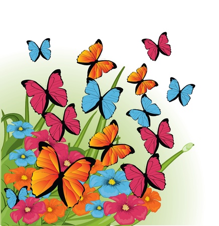 beautiful vector summer sceneのイラスト素材