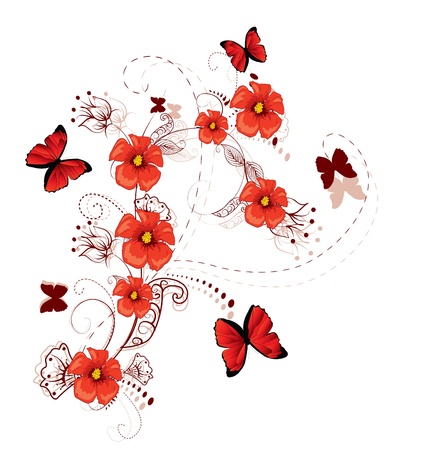 romantic floral background のイラスト素材