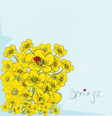 Floral Invitation Postcard in vector のイラスト素材