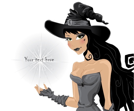 witch invites to a halloween party のイラスト素材