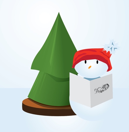 Cute illustration of a snowmanのイラスト素材