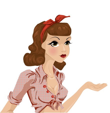 Pin up girl-retro style のイラスト素材