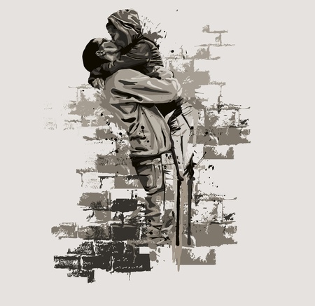 Kissing couple のイラスト素材