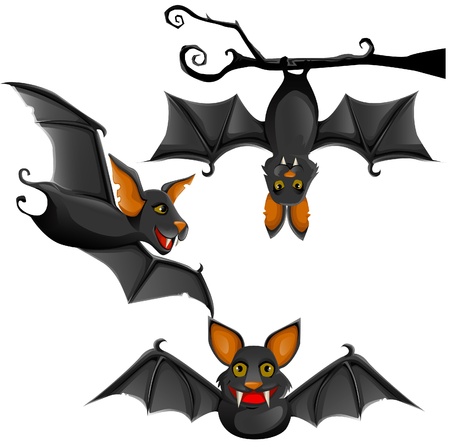 cute bat illustrationのイラスト素材