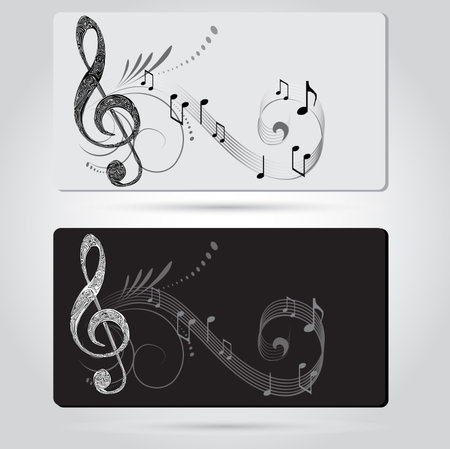 Music cards templatesのイラスト素材