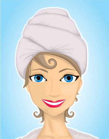 Girl in towelのイラスト素材