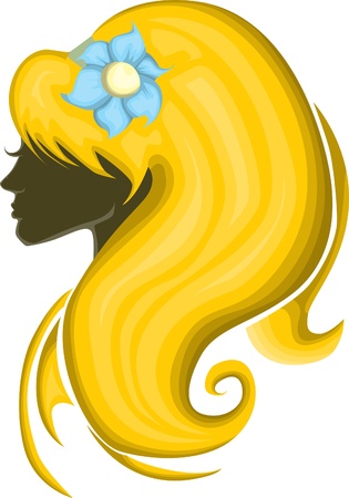 Beautiful girl silhouetteのイラスト素材