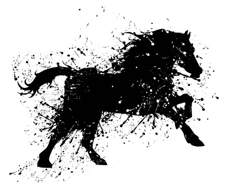 Grunge horseのイラスト素材