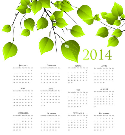 2014 year calendar のイラスト素材