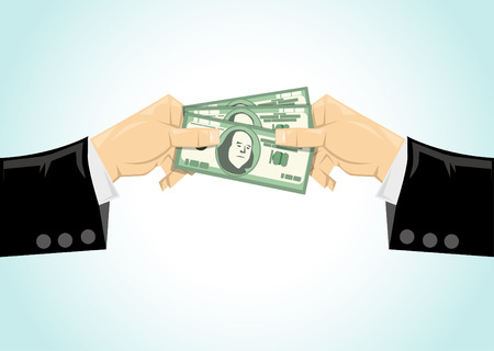 Hand giving money to other handのイラスト素材
