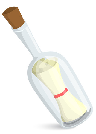 Message in bottleのイラスト素材