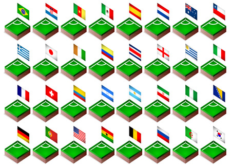 Corner flags for soccer tournament 2014のイラスト素材