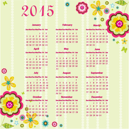 2015 year calendarのイラスト素材