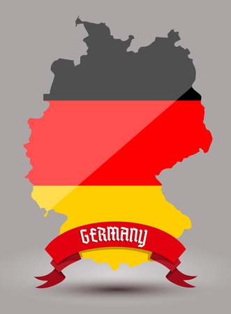 Germany flag mapのイラスト素材