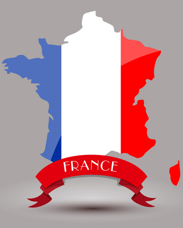 France flag mapのイラスト素材