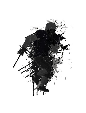 Grunge football player backgroundのイラスト素材