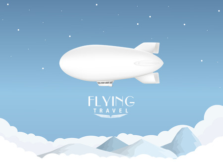 Airship travel backgroundのイラスト素材