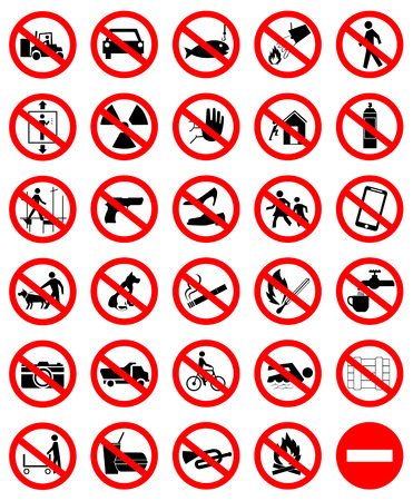 Prohibition symbol setのイラスト素材