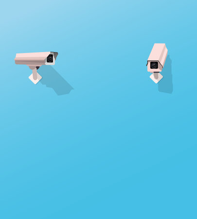Security camera watching another security cameraのイラスト素材