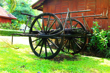 wood cart thailand countryの写真素材