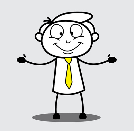 Happy Executive Presenting Vector Illustrationのイラスト素材