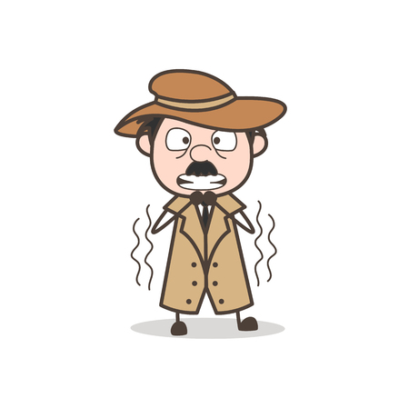 Cartoon Old Guy Having Pain in Waist Vector Illustrationのイラスト素材