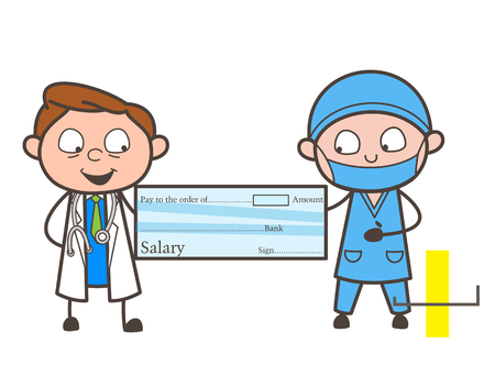 Cartoon Surgeon Wonder Face Vector Illustrationのイラスト素材