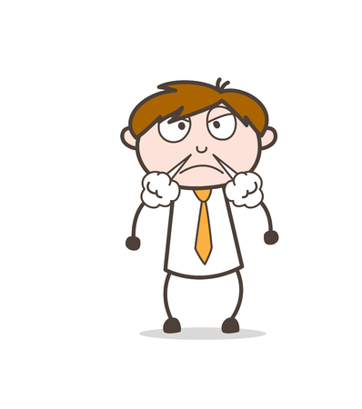 Cartoon Frustrated Sergeant Vector Expressionのイラスト素材