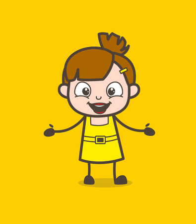 Laughing Kid Face - Cute Cartoon Girl Vectorのイラスト素材