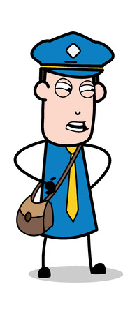 Cunning - Postman Cartoon Courier Guy Vector Illustrationのイラスト素材