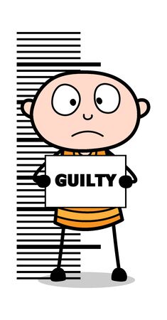Feeling Guilty - Cartoon thief criminal Guy Vector Illustrationのイラスト素材