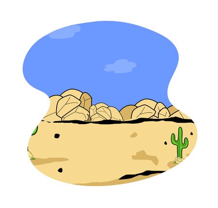 Desert - Cute Army Man Cartoon Soldier Vector Illustrationのイラスト素材