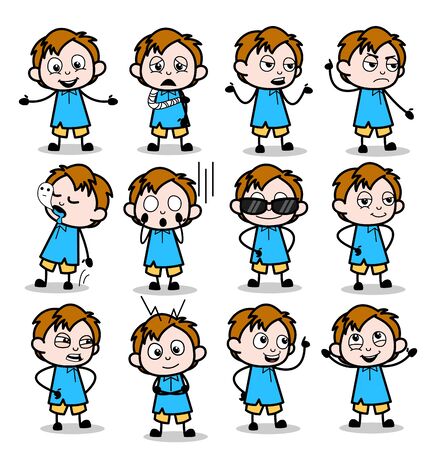 Comic Various Office Guy Characters - Set of Concepts Vector illustrationsのイラスト素材