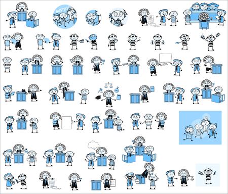 Vintage Comic Thief - Set of Concepts Vector illustrationsのイラスト素材
