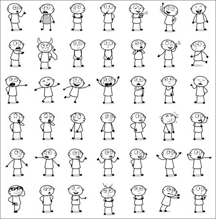Comic Thief - Set of Drawing Concepts Vector illustrationsのイラスト素材