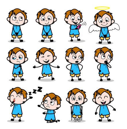 Comic Collection of Office Guy - Set of Concepts Vector illustrationsのイラスト素材