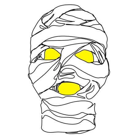 continuous line Scary mummy on Halloween
のイラスト素材
