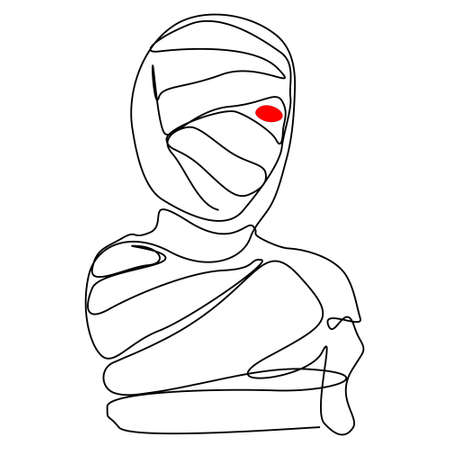 continuous line Scary mummy on Halloween
のイラスト素材