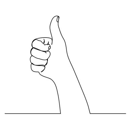 continuous line thumb business group successのイラスト素材