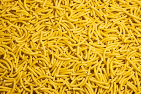 yellow pasta closeupの写真素材
