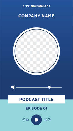 Podcast App, Application Design, Smart Phone Design, Audio Template Vector Illustrationのイラスト素材