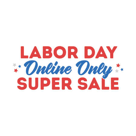 Labor Day Online Only Super Sale, Happy Labor Day, Sale Clearance Vector Illustrationのイラスト素材