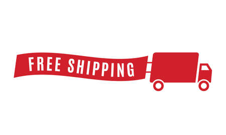 Free Shipping On All Orders Vector Text Background for Businesses, Online Store, Online Retail, Company, Promotionのイラスト素材