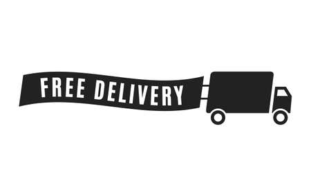 Free Delivery On All Orders Vector Text Background for Businesses, Online Store, Online Retail, Company, Promotionのイラスト素材