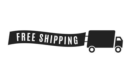 Free Shipping On All Orders Vector Text Background for Businesses, Online Store, Online Retail, Company, Promotionのイラスト素材