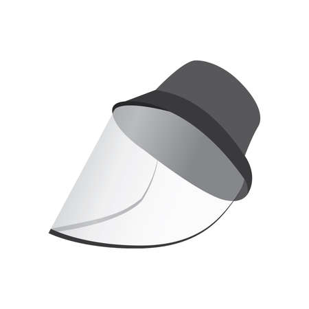 Transparent Panel Bucket Hat, Visor, Personal Protective Equipment, Coronavirus, Covid-19, Virus Protection Vector Illustration Backgroundのイラスト素材
