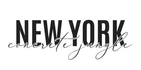 New York Concrete Jungle, NYC, Calligraphy Vector Text Illustration Backgroundのイラスト素材
