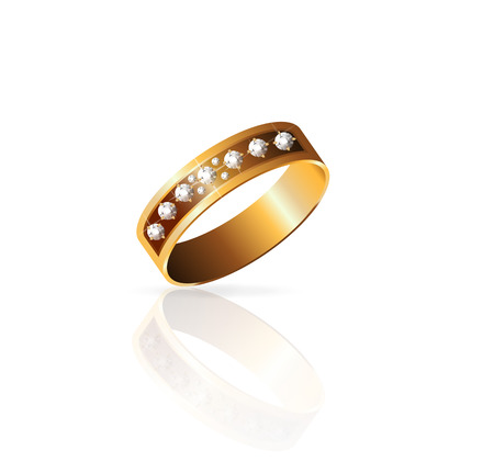 gold ring with diamonds with diamondsのイラスト素材