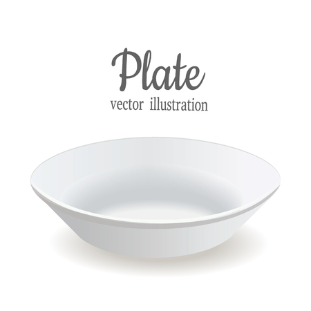 The plate is deep. White plate vector illustrationのイラスト素材