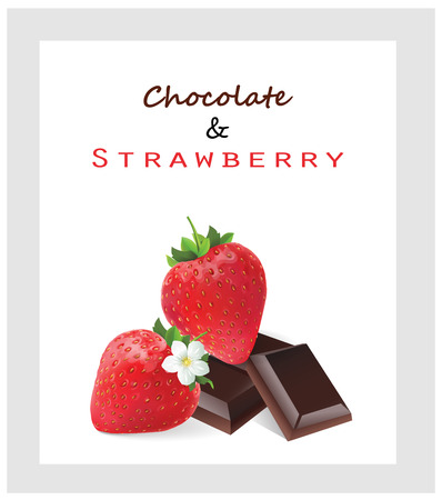 Chocolate and strawberry. Vector illustration design illustration of strawberry and chocolateのイラスト素材